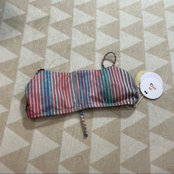 PQ Swim Anthropologie Luna Bikini Top Nirvana Metallic Stripes Pilyq - Picture 1 of 7